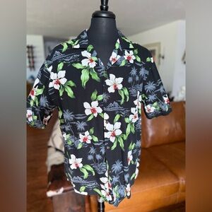 🖤🌺 Orchid Designs Floral Black Hawaiian Shirt